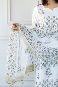 Styled look with dupatta in Aangan Vibes Kurti Set