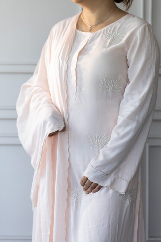 Side profile of Blush Bloom Kurti.