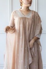 Close-up of neckline embroidery on GulBagh kurti