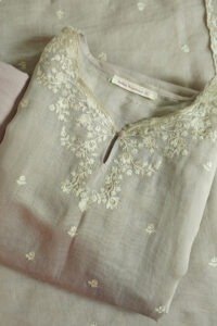 DewDrop Serenity Light Pink semi-stitched kurti with delicate embroidery for ethnic functions