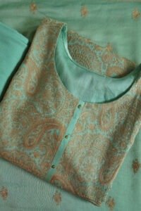 Blue Mirage Elegance Light Blue semi-stitched kurti with embroidery for ethnic occasions