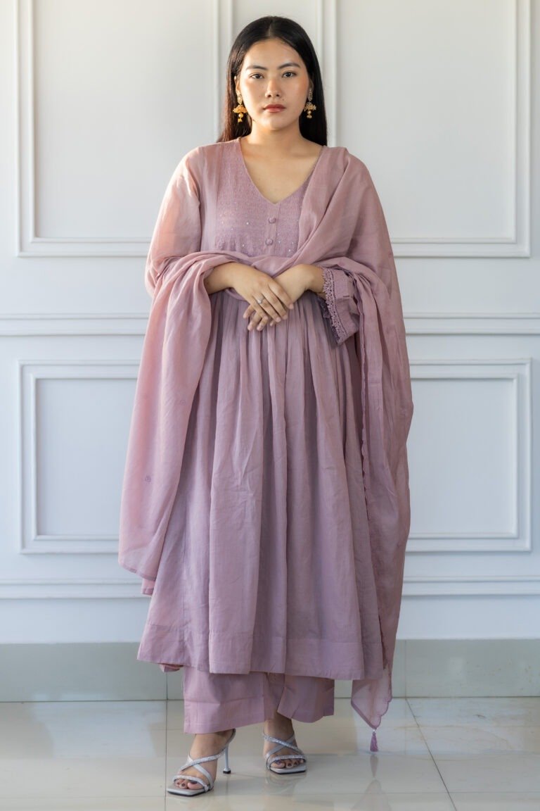 Full length image of Mauvika Kurti Set with matching dupatta