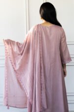Back view of Mauvika Kurti Set highlighting flowy silhouette