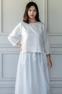 Front view of Hawa-e-Sukoon Kurti Set in soft fabric