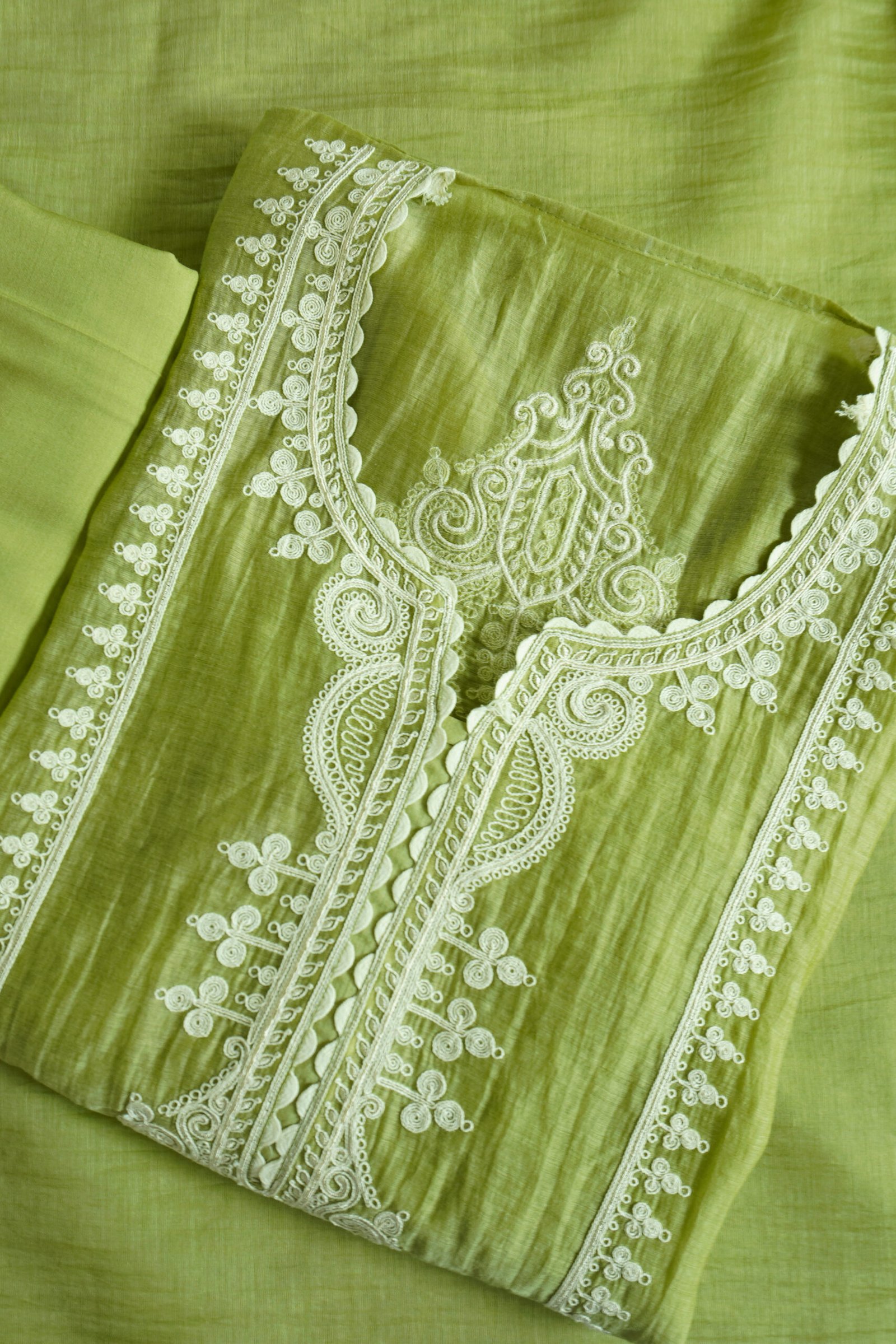 Mint green semi-stitched kurti with delicate chikankari embroidery on the front and neckline, perfect for festivals, casual outings, and special occasions. Mint green semi-stitched kurti with delicate chikankari embroidery on the front and neckline, perfect for festivals, casual outings, and special occasions.