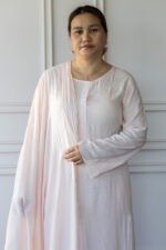 Blush Bloom Kurti styled with dupatta.