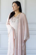 Sakura pastel kurti with dupatta – side profile view
